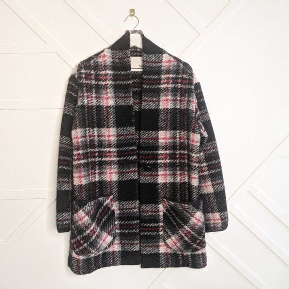 Wilfred Aritzia Wilfred Free Off-Duty Neelam Jacket Plaid cocoon jacket Sz/ S - Picture 4 of 12